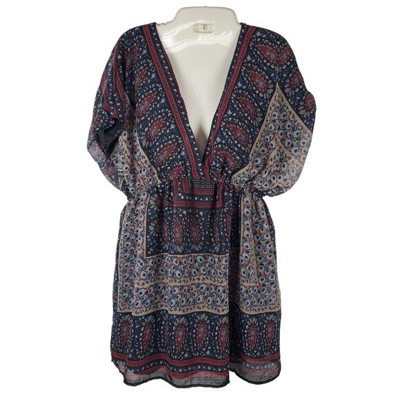She’s Cool Tops - Viintage She's Cool Boho Paisley Floral Blouse Size 1X Y2K Festival Hippie